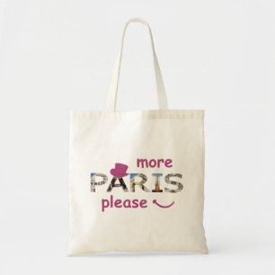 Bolsa Tote Paris atrai mais Paris, por favor, brilho rosa