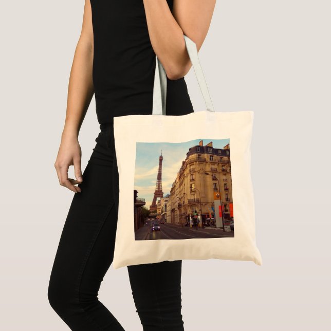 Bolsa Tote Paris. França. Flor Eiffel. (Frente (produto))