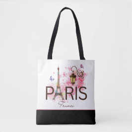 Bolsa Tote Paris França Torre e Lâmpada Eiffel