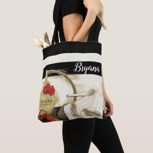 Bolsa Tote Paris Parfum Perfume Rosas Heels & Lipstick