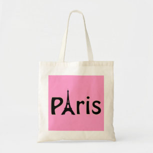 Bolsa Tote Paris rosa, França - Saco de Tote Torre Eiffel