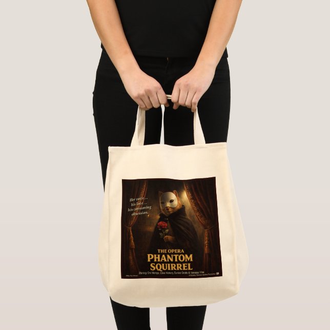 Bolsa Tote Paródia de Esquilo Fantasma da Ópera (Frente (produto))