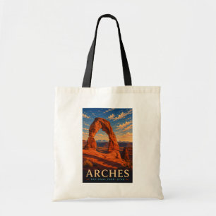 Bolsa Tote Parque Nacional Arches Utah Viagem em Xilogravura
