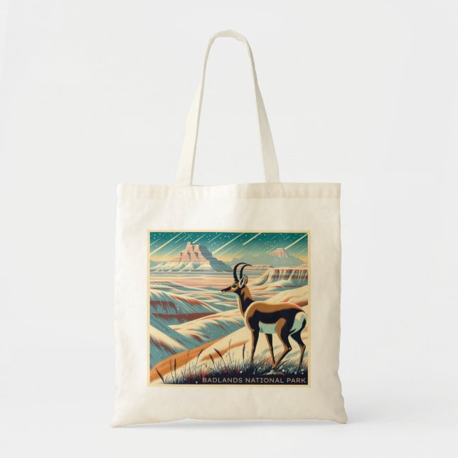 Bolsa Tote Parque Nacional Badlands Winter Souvenir Gift (Frente)
