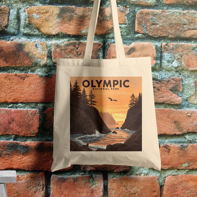 Bolsa Tote Parque Nacional da Olimpiadas Vintage (Criador carregado)
