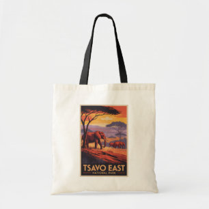 Bolsa Tote Parque Nacional de Tsavo East Quênia Ilustração Vi