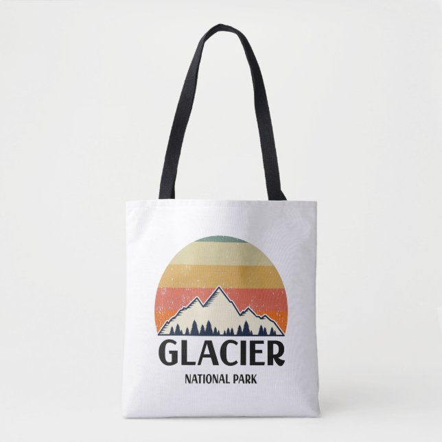 Bolsa Tote Parque Nacional do Glacier Vintage (Frente)