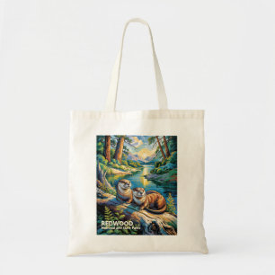 Bolsa Tote Parque Nacional Redwood Animal Colorido Lontras Fo