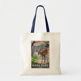 Bolsa Tote Parque Nara Japão Ilustração de Veado Arte de Viag
