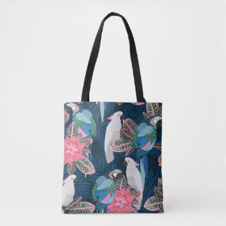 Bolsa Tote Parrots Tropical: Padrão Vintage Invisível