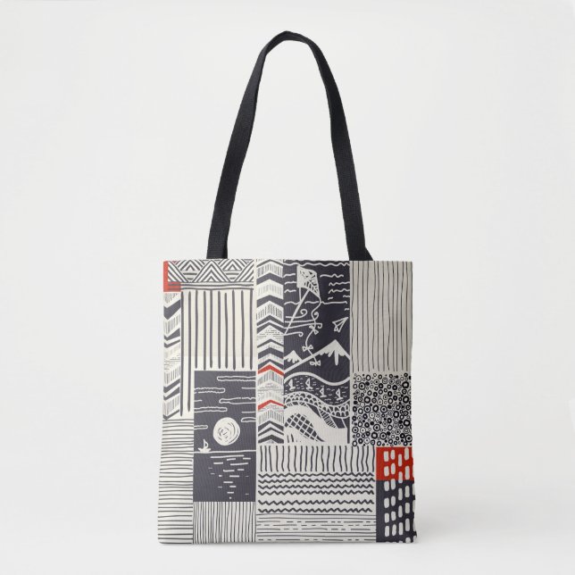 Bolsa Tote Parte de madeira com tinta verde descascada, abstr (Frente)