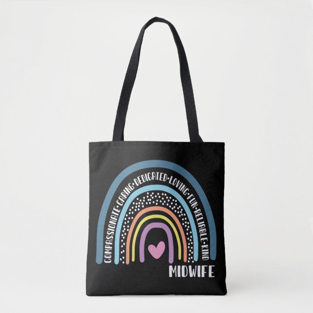 Bolsa Tote Parteira Compaixão Carinho Diversão Dedicada (Frente)
