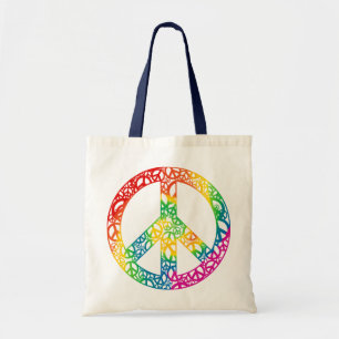 Bolsa Tote Partes do arco-íris de paz