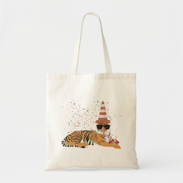 Bolsa Tote Partida de Tigre - Animais com festa (Frente)