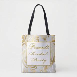 Bolsa Tote Partido Bridal Personalizado da Monstera Dourada E