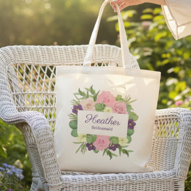 Bolsa Tote Partido Floral Roxo (Criador carregado)