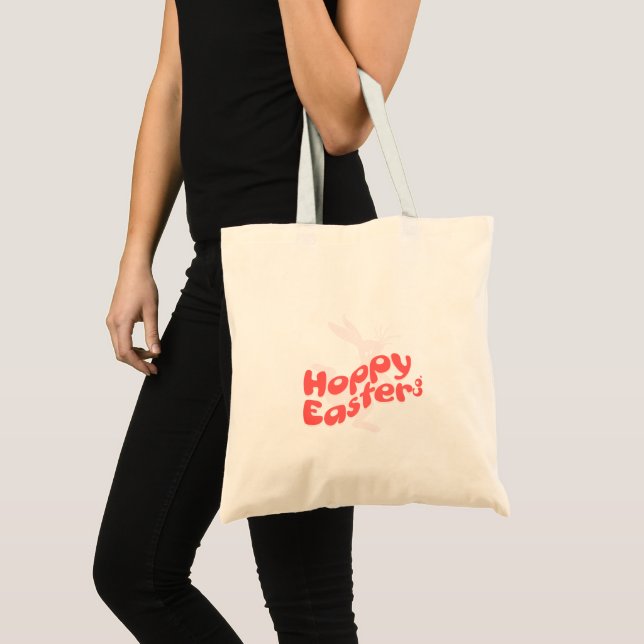 Bolsa Tote Páscoa Alegre Coelho Retro (Frente (produto))