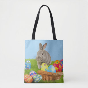Bolsa Tote Páscoa bonita Bunnypara um humor positivo