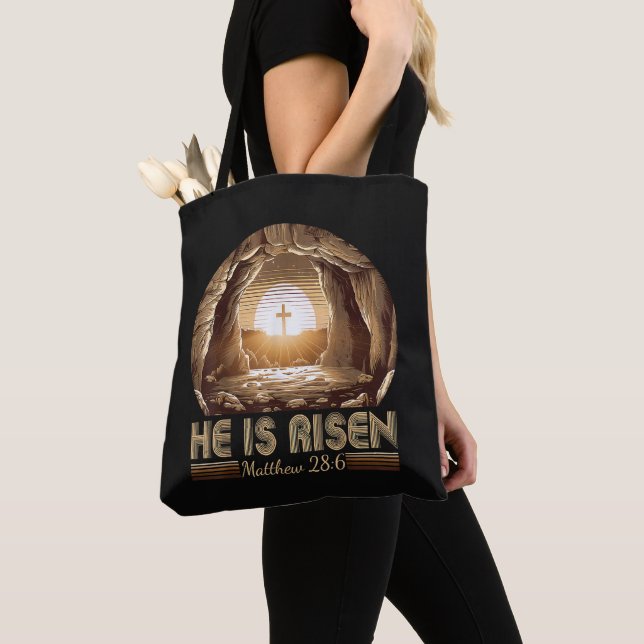 Bolsa Tote Páscoa Cristã Ele Ressuscitou Jesus  (Close Up)
