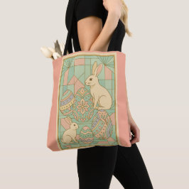 Bolsa Tote Páscoa de Deco de Arte Elegante - Bunnies Geométri