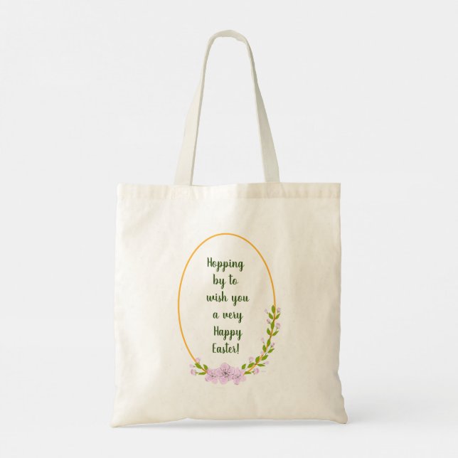 Bolsa Tote Páscoa de férias com flores da Apple Tree (Verso)