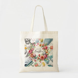 Bolsa Tote Páscoa de golfe com equipamento de golfe com flor