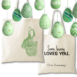 Bolsa Tote Páscoa Mínima Mínima De Coelhinhos De Sage Green