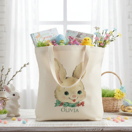Bolsa Tote Páscoa Personalizada Vintage Bunny