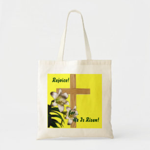 Bolsa Tote Páscoa Religiosa - Alegria por Ele ser Risen - Sa