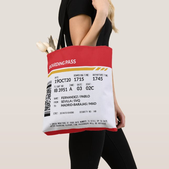 Bolsa Tote Passagem de embarque - Vermelho (Close Up)
