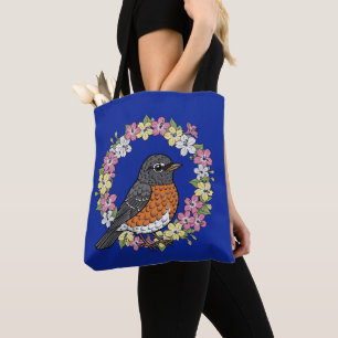 Bolsa Tote Passarinho Fofo de Connecticut Com Mirabilis