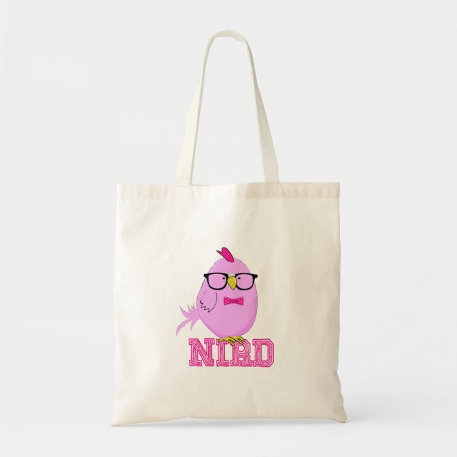 Bolsa Tote Passarinho Nerd Divertido com Óculos | Geeko Pássa (Frente)