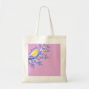 Bolsa Tote Pássaro Amarelo Ilustrado