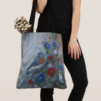 Bolsa Tote Pássaro Azul - Pintura EUA
