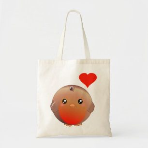 Bolsa Tote Pássaro bonito do pisco de peito vermelho