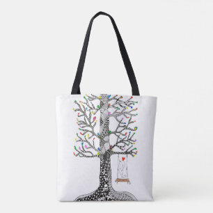 Bolsa Tote Pássaro bonito e colorido em uma sacola do balan