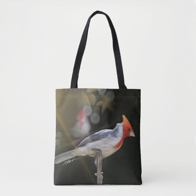 Bolsa Tote Pássaro Cardinal Pinto Vermelho (Frente)
