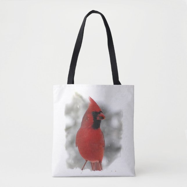 Bolsa Tote Pássaro cardinal vermelho na sacola do animal da (Frente)
