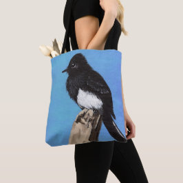 Bolsa Tote Pássaro de Phoebe preto na sacola azul