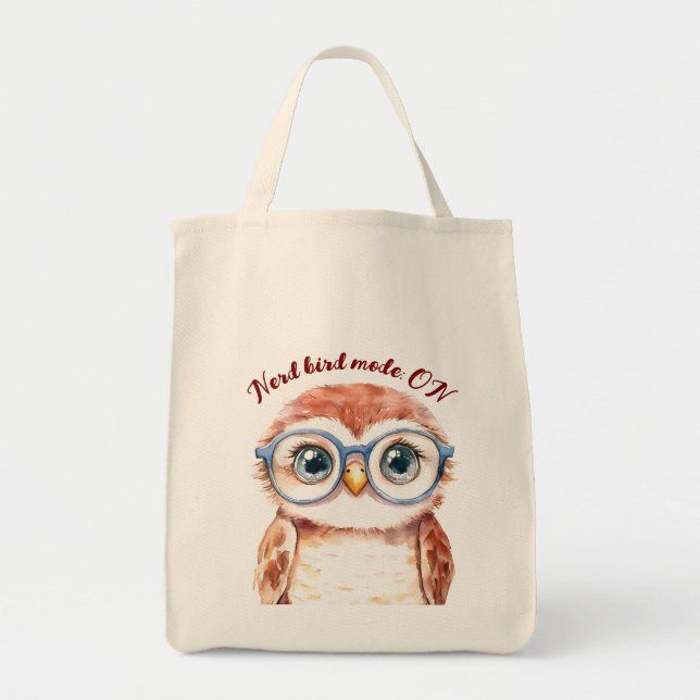 Bolsa Tote Pássaro do Nerd do geek (Frente)