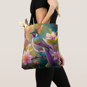 Bolsa Tote Pássaro Fantasia de Jay Arco-íris com Crista Laran