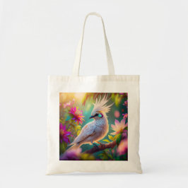 Bolsa Tote Pássaro Fantasia Juvenil Crested Blush Feather Dov