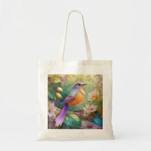 Bolsa Tote Pássaro Fantasia Laranja Torrado de lavanda