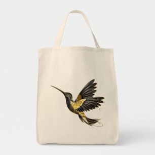 Bolsa Tote Pássaro Humino Negro e Dourado