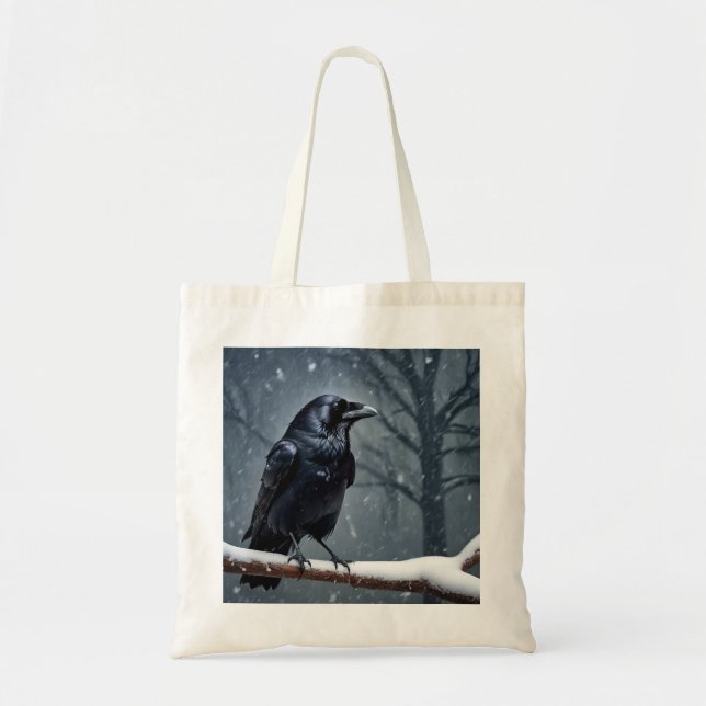 Bolsa Tote Pássaro Negro Escuro (Frente)