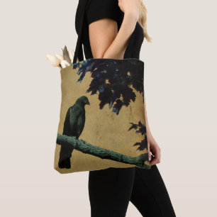 Bolsa Tote Pássaro Negro Na Natureza