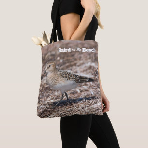 Bolsa Tote Pássaro Sandpiper Shorebird na praia