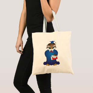 Bolsa Tote Pássaro Scholar Cute para Graduação de Wise Owl