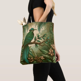 Bolsa Tote Pássaro Tropical na Selva Verde Lush 2