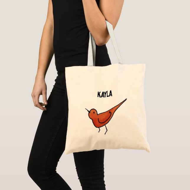 Bolsa Tote Pássaro Vermelho Bonito (Frente (produto))